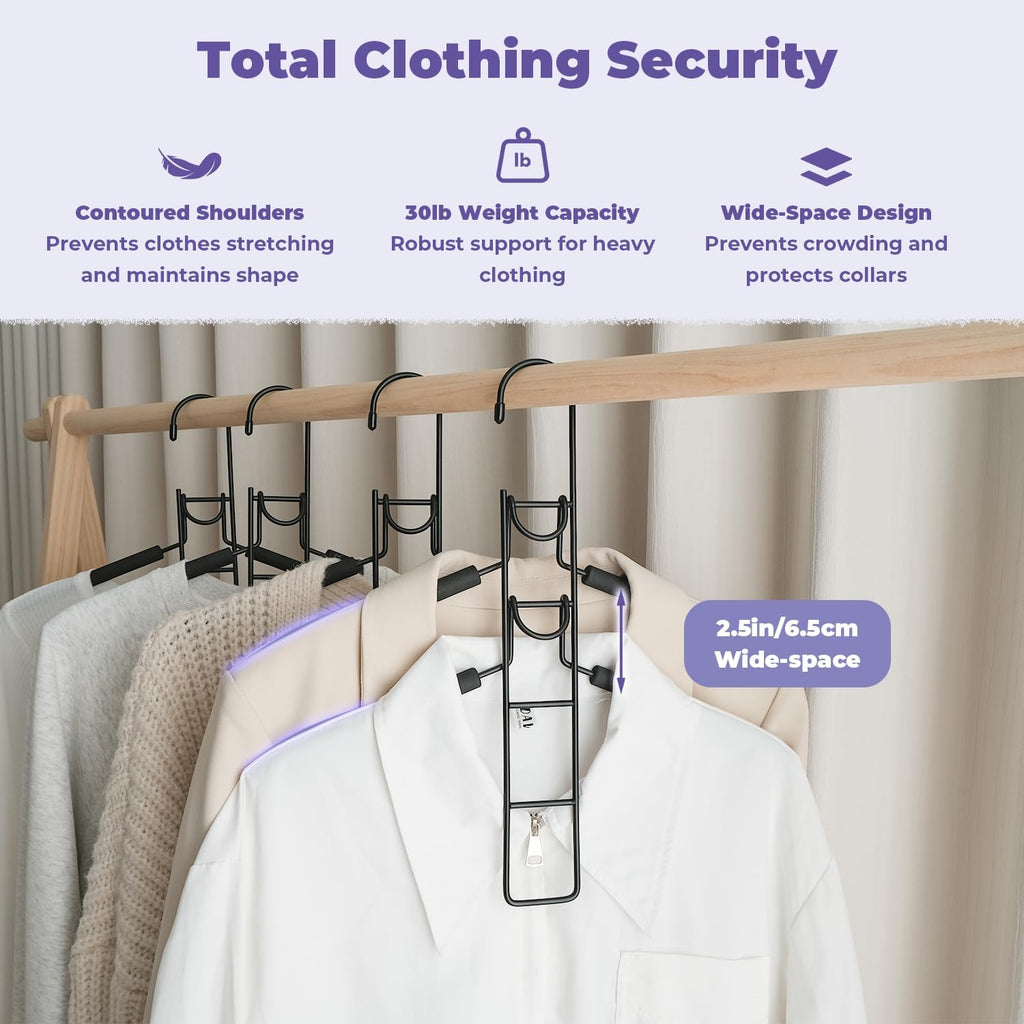 5 in 1 Multi Layer Hangers Space Saving with Non-Slip Foam Padded