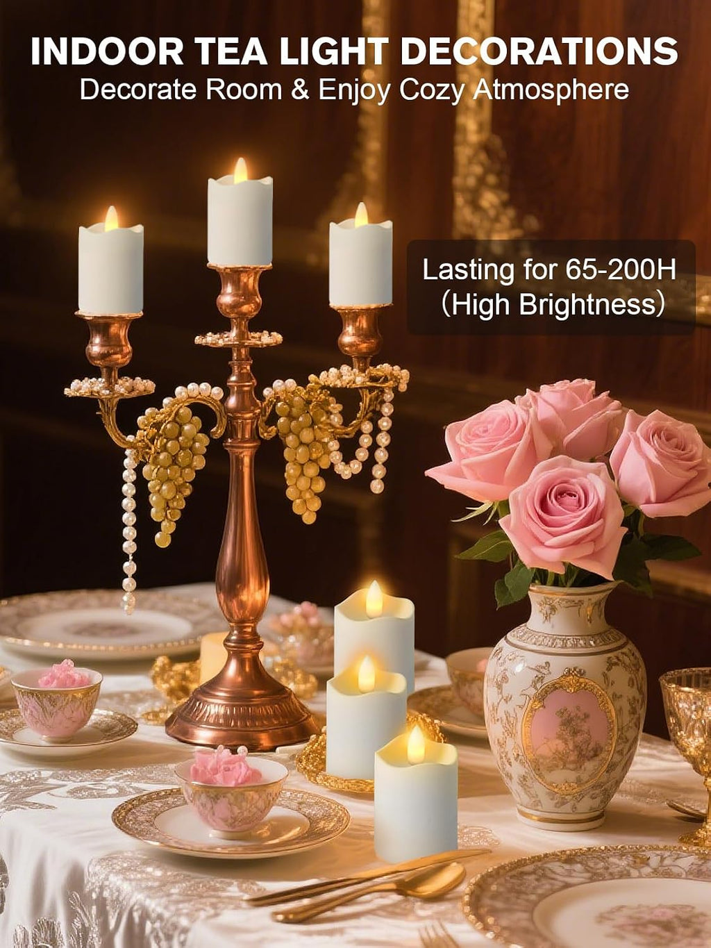 Rechargeable Flameless Tea Lights Candles with Remote Timer, 8 Pack 1.5" x 2.6" LED Candles with Charging Base, Flickering Battery‑Operated Tealights for Home, Wedding, Halloween & Christmas Decor