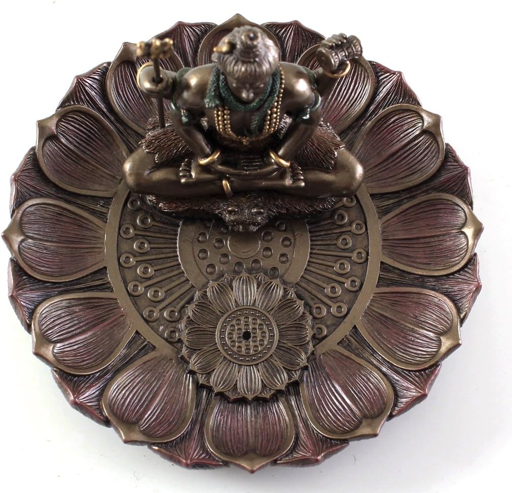 Top Collection Hindu God Shiva in Meditation Round Incense Holder Plate Incense Burner