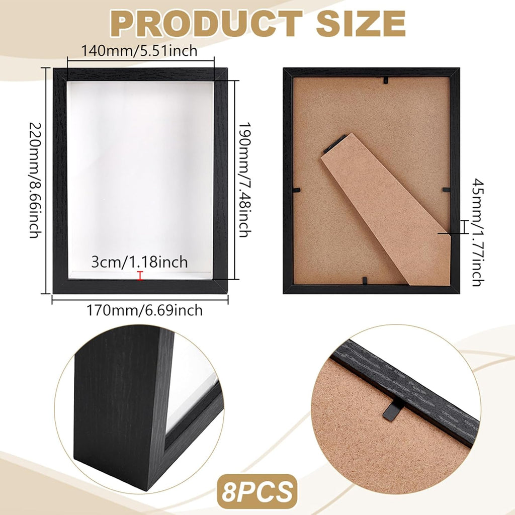 8 Pack 6x8 Inch Shadow Box Picture Frame, Shadow Box Frame Bulk
