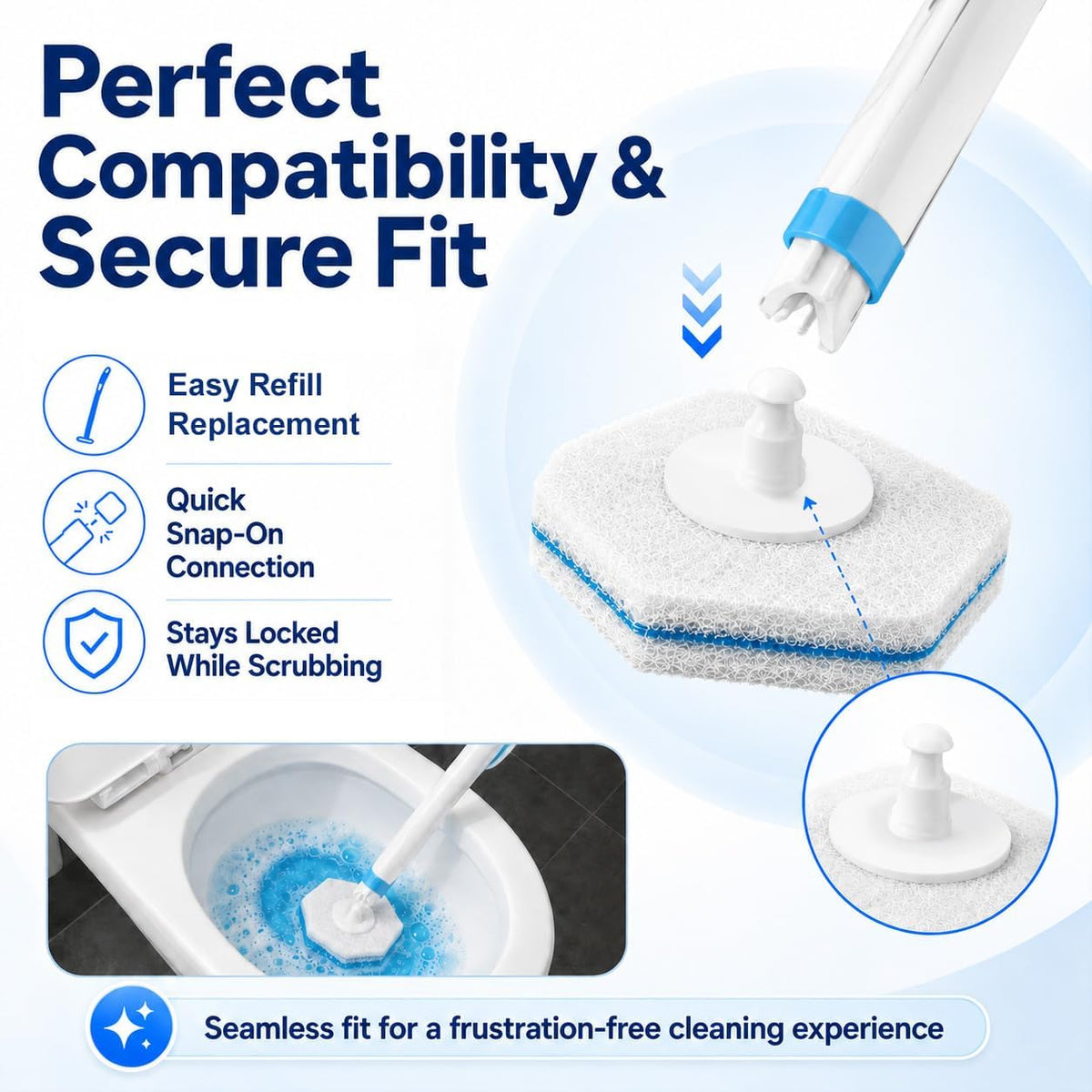 Msvvko Toilet Wand Refills, Disposable Toilet Brush Heads, 20 Count