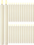 30 Pcs 10 Inch Flameless Taper Candles LED Candles Bulk,Elegant Style,Ivory