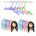 12 Pcs Travel Folding Hangers Cruise Ship Essentials, Portable Plastic Folding Clothes Hanger, Foldable Drying Rack for Suitcase, Camping, Flying, Hotel, Road Trip Essentials