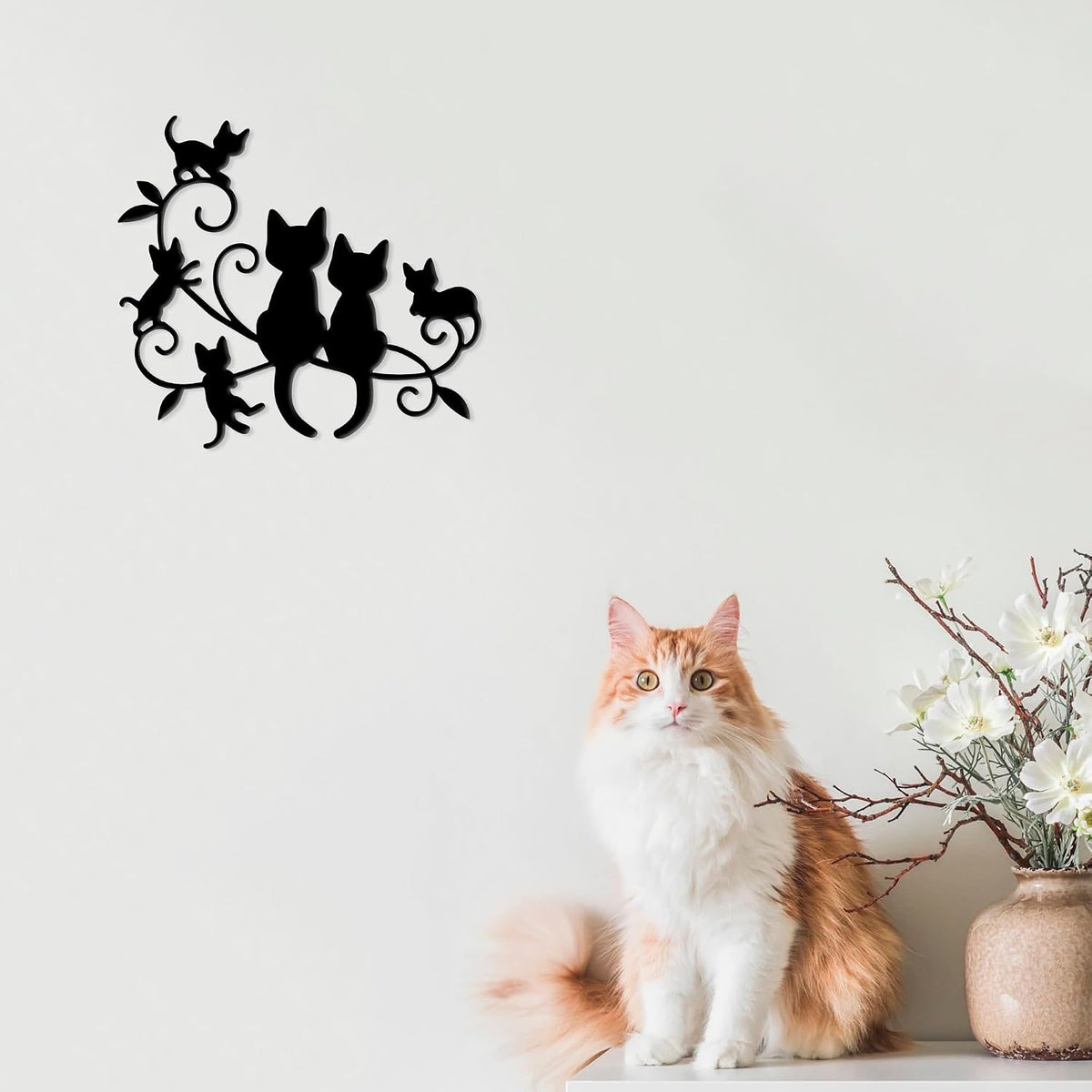 Xedatric Metal Cat Wall Art Silhouette Decor for Home