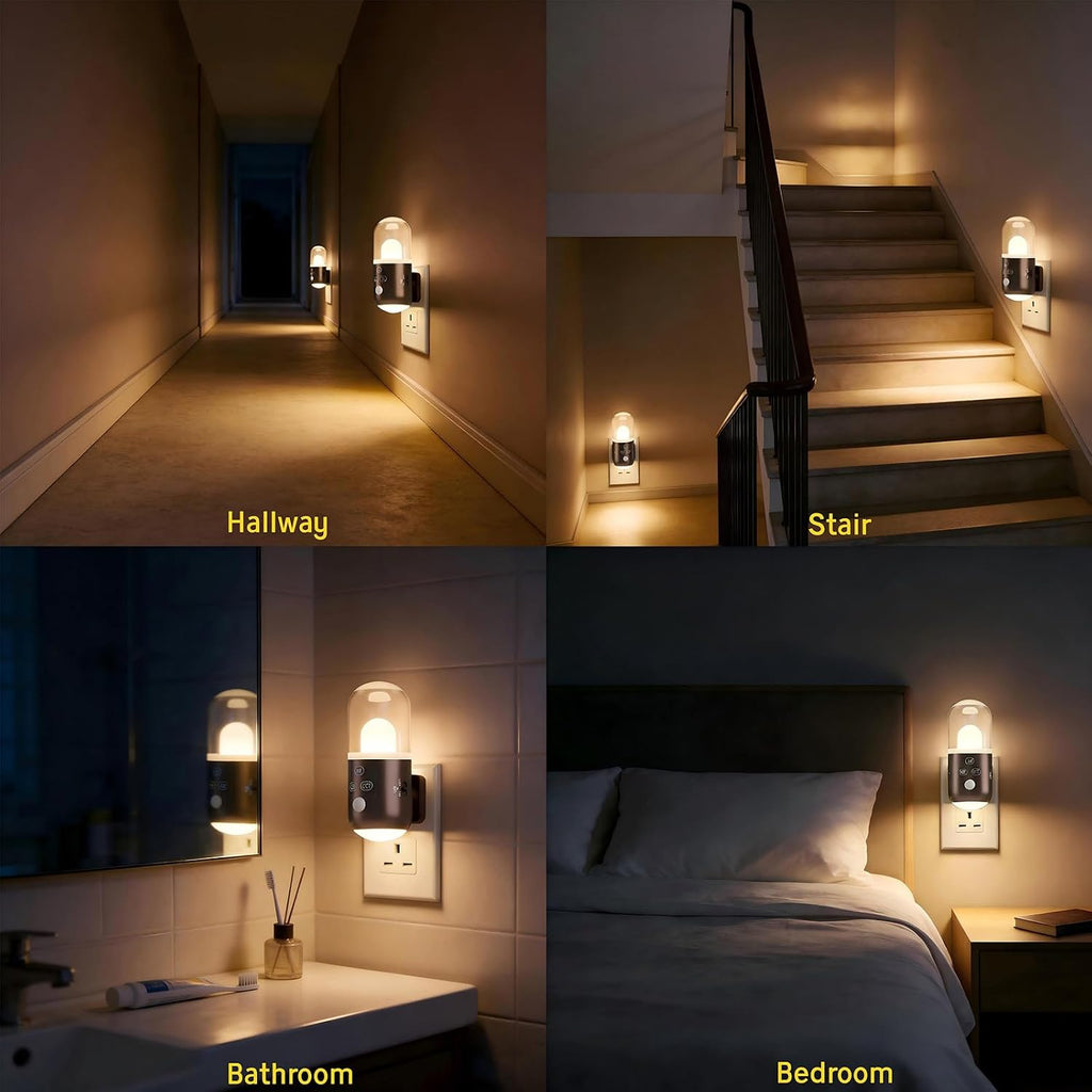 Night Light Plug into Wall with Motion Sensor ( Coffee 2pcs )
