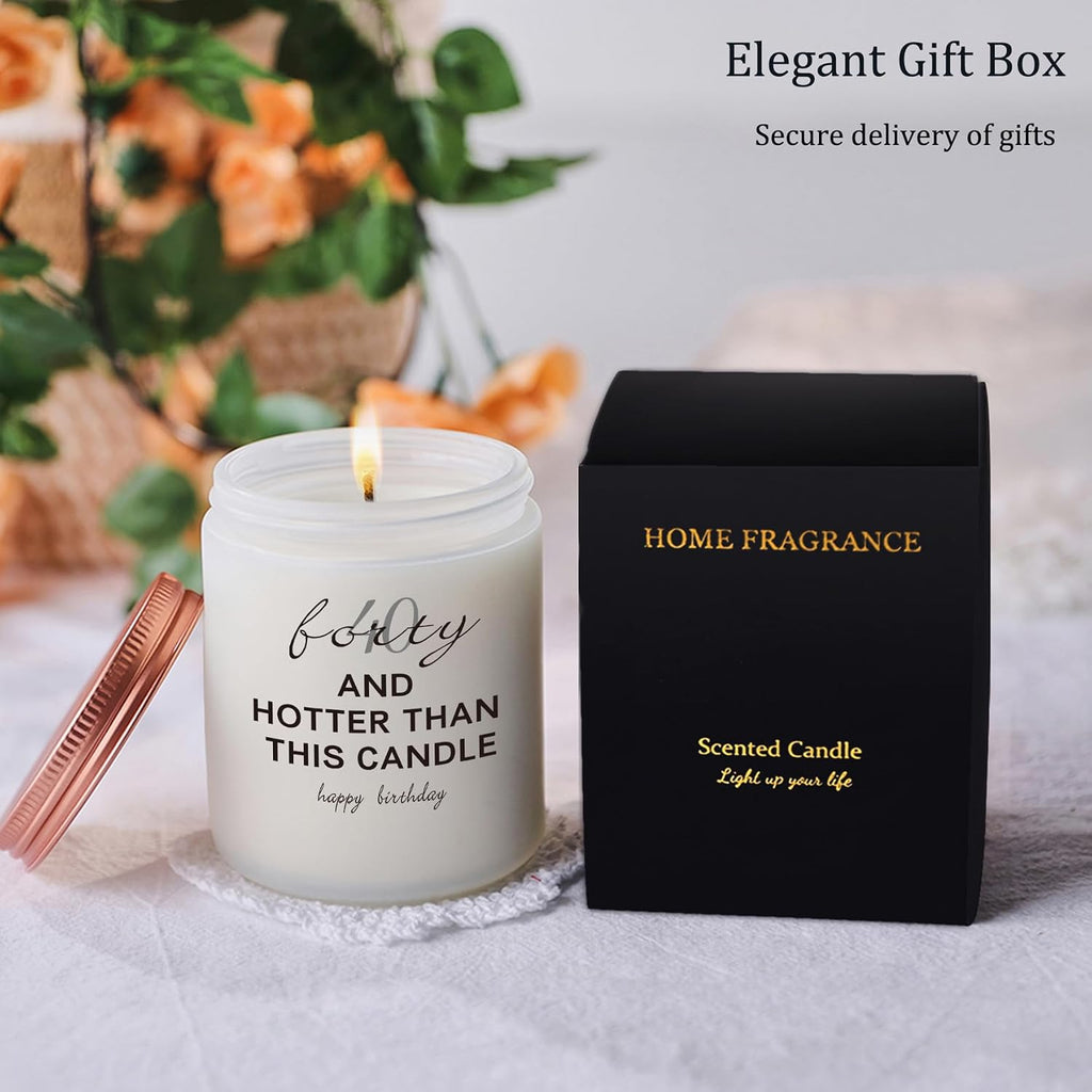 40th Birthday Gifts for Women, Men - Funny 40 Year Old Happy Bday Candle Gift