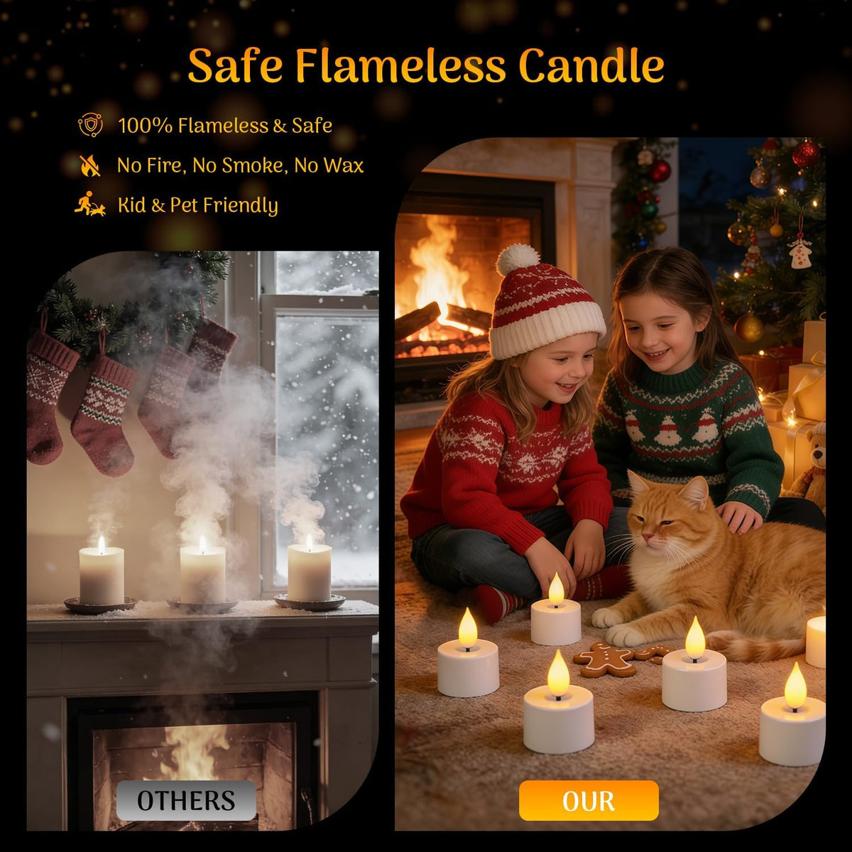 Lacasa Rechargeable LED Tea Lights, 12 Pack Flameless Candles with Remote