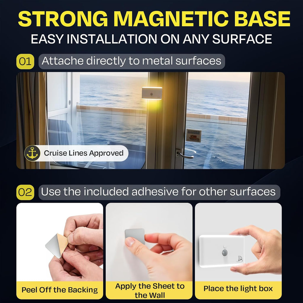 Nordmoose 2-Pack Magnetic Night Light for Cruise Ship
