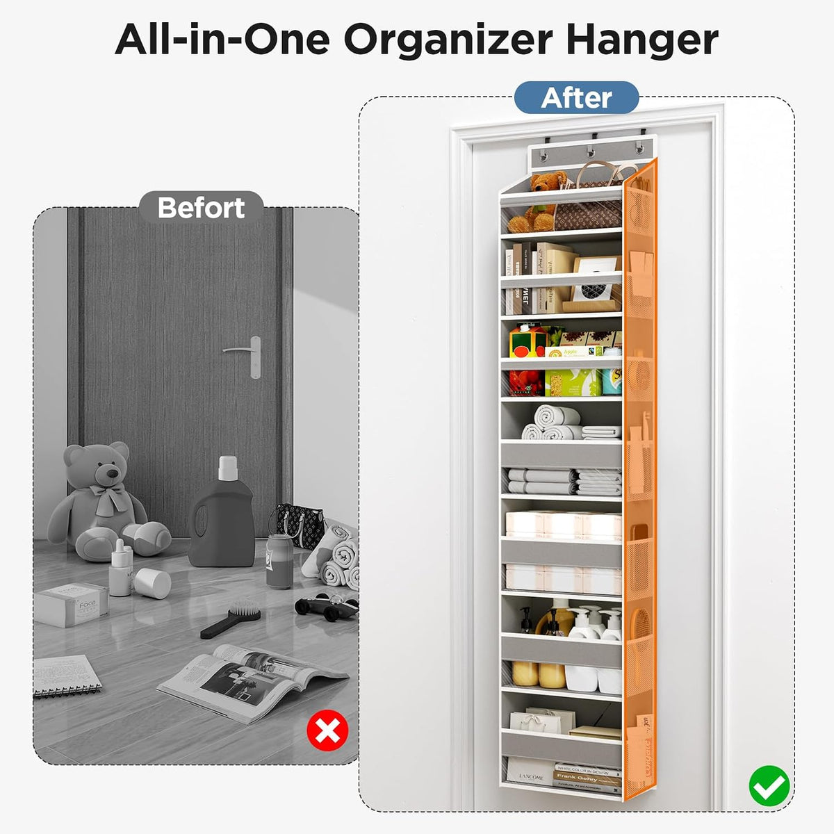 Mefirt Over The Door Organizer, 7 Tier Door Hanging Organizers