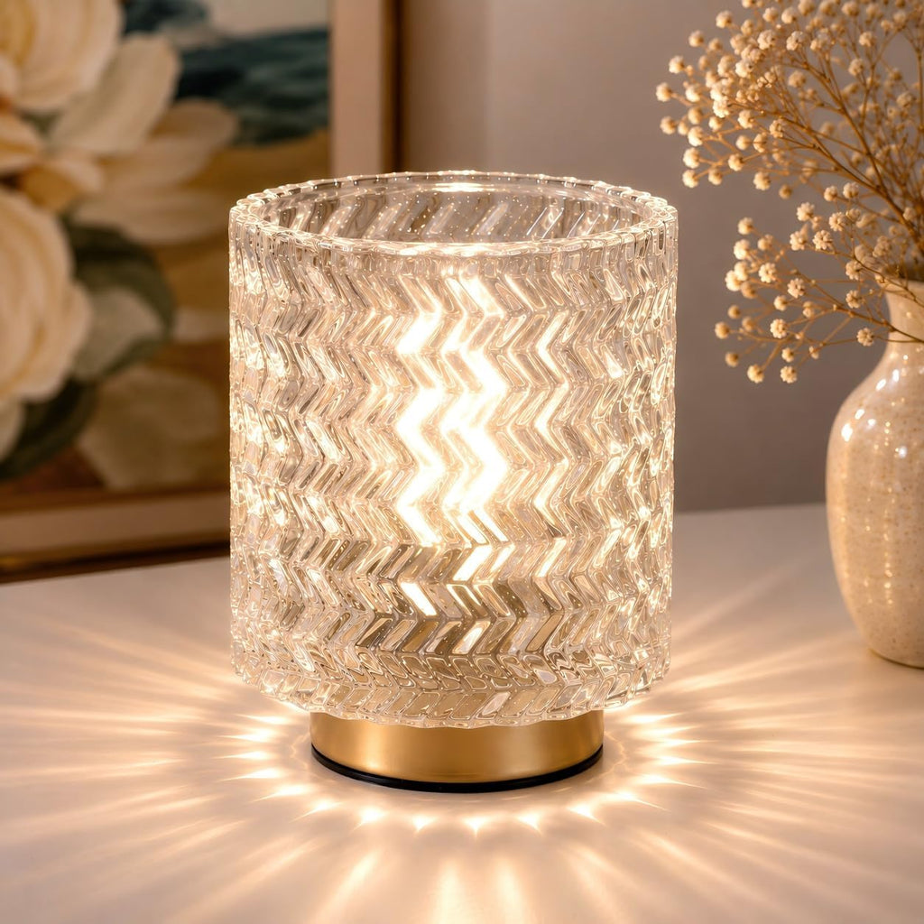 ULAROOM Battery Operated Table Lamp,Cordless Accent Mini Lamp,1 Pack Clear