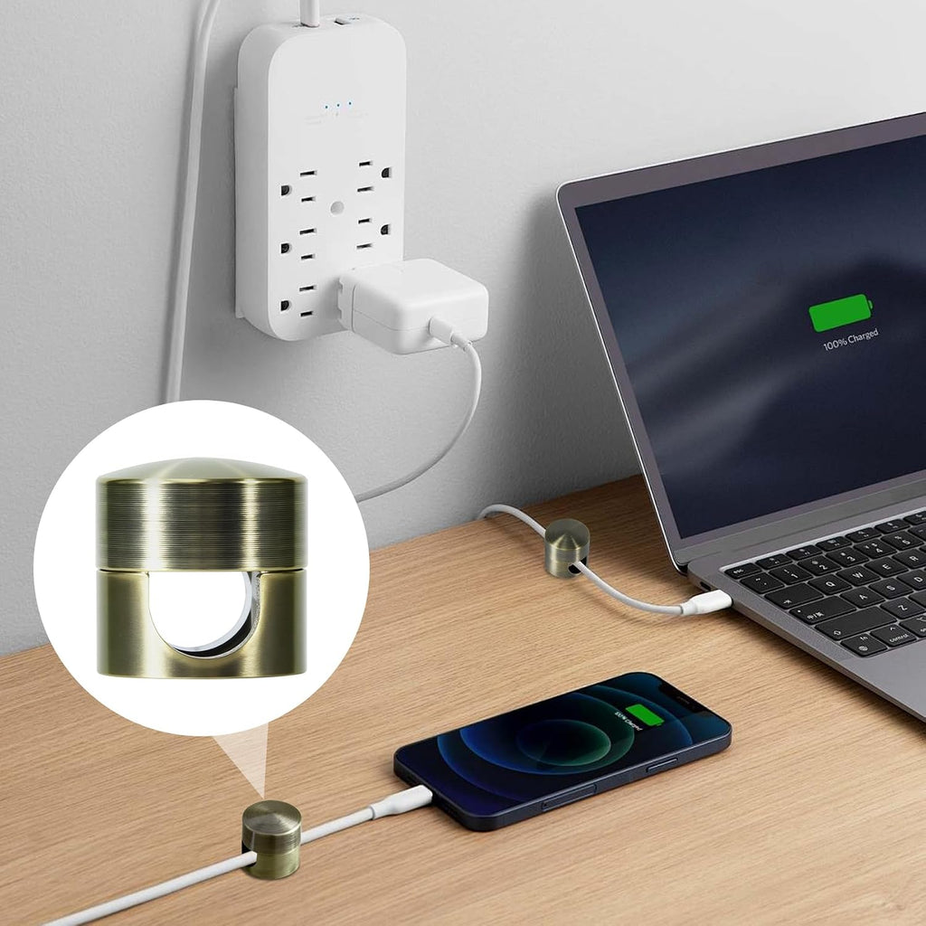 SmallCat 10 Sets Charger Holders for Cords, Cord Holder, Antique Copper