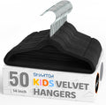 Smartor Premium 14 Inch Kids Hangers 50 Pack, Baby Velvet Hanger Non Slip