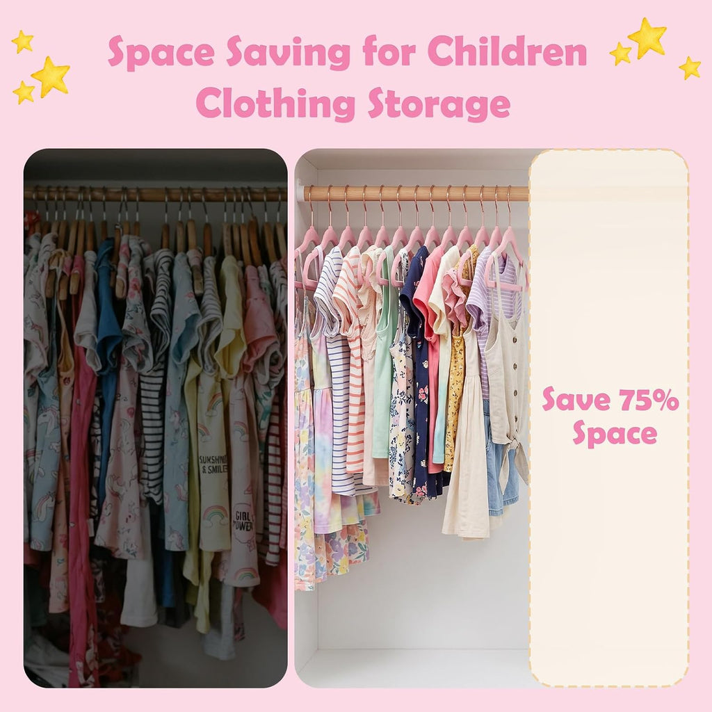 HOUSE DAY Velvet Kids Hangers 60 Pack, Premium Childrens Hangers for Closet