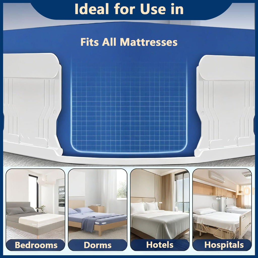 Bed Sheet Holders for Corners [4-Pack], No Mattress Lifting Fitted Sheet Clips, Upgraded Sheet Grippers Corner Locks with Wave-Clamps, Secure Fasteners Keep Bedding in Place - White