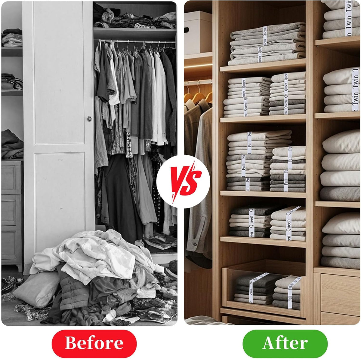 20PCS Bed Sheet Organizer Bands, Storage Labels and Sheet Keepers for Linen Closet - Elastic Bedding Straps for Foldable Bedsheet, Pillow Case, Duvet