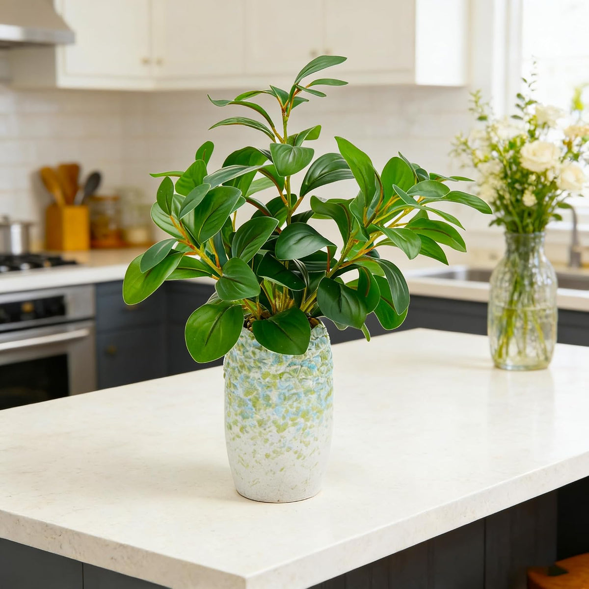 17" Artificial Eucalyptus Plant Realistic Faux Greenery Desk Office Decor