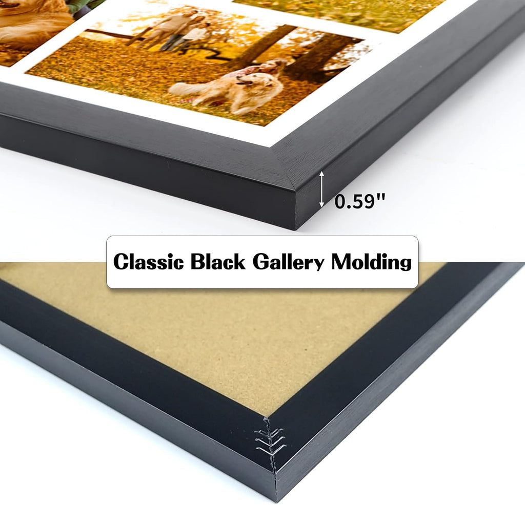 WIFTREY 2 Pack 4x6 Picture Frames Collage with 9 Openings, Display Eight 4 x 6 Pictures and One 8x10 Photos for Wall Mounting, Black