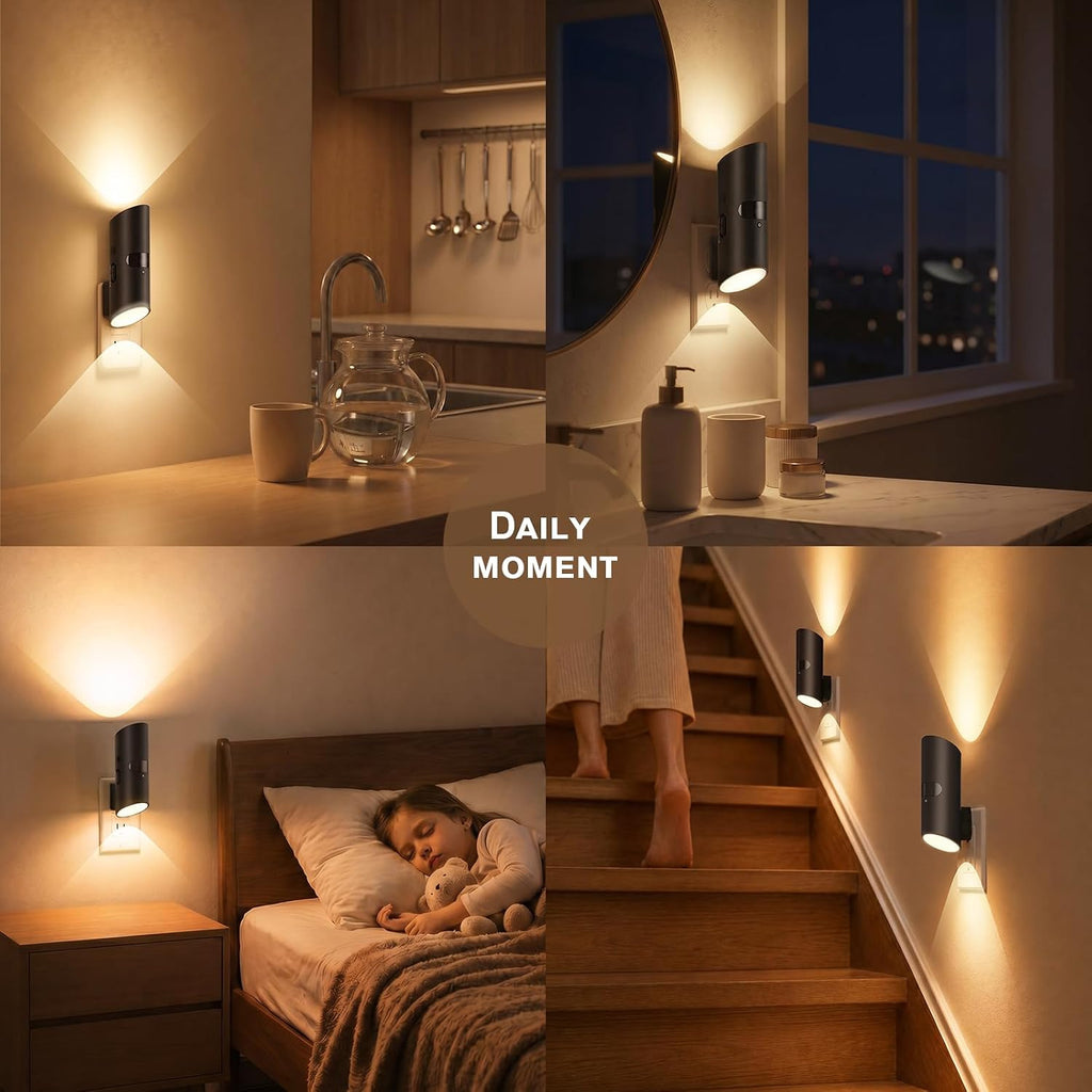 Dawnrise Plug in Night Lights with Power Failure, Multifunctional, 2 Pack