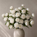 Artificial Flowers for Vase, 5 Stems Faux Peony Silk, 20 Blooms