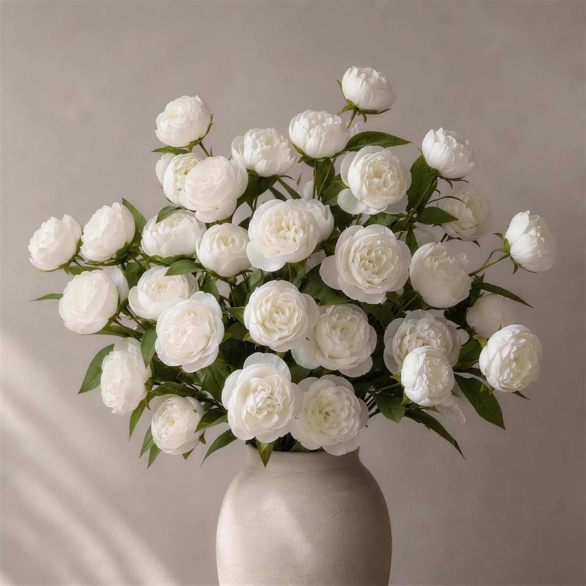 Artificial Flowers for Vase, 5 Stems Faux Peony Silk, 20 Blooms