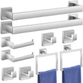 Bathroom Hardware Accessories Set: Bath Towel Bar Set, Towel Racks for Bathroom Wall Mounted, SUS304 Stainless Steel (Brushed Nickel, 10-Pieces)
