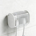 1 Pack Toothbrush Holder Wall Mounted with Cover for Bathroom, 2 Slots Toothbrush Storage Organizer for Shower, Self Adhesive Toothbrush Hanger (White)