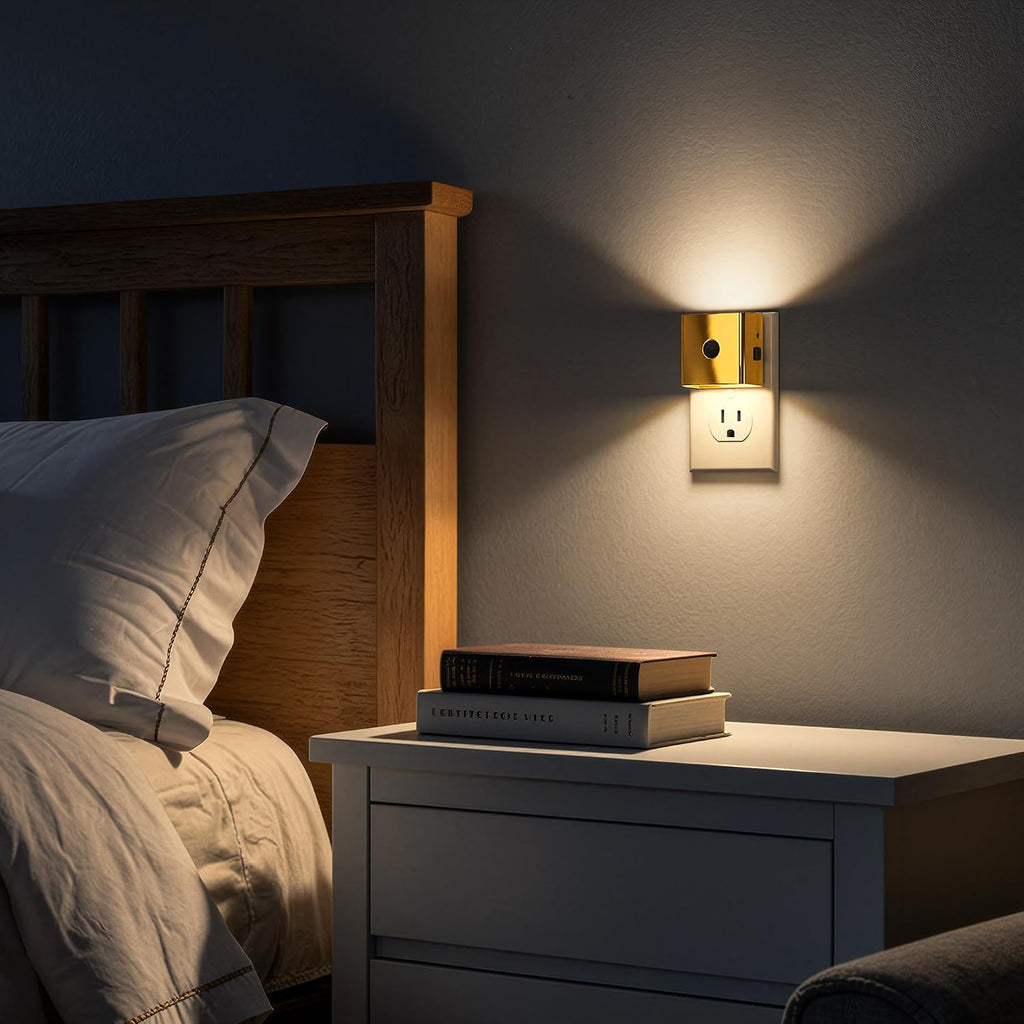 DORESshop LED Plug in Night Light,Motion Sensor Dusk to Dawn Night Light