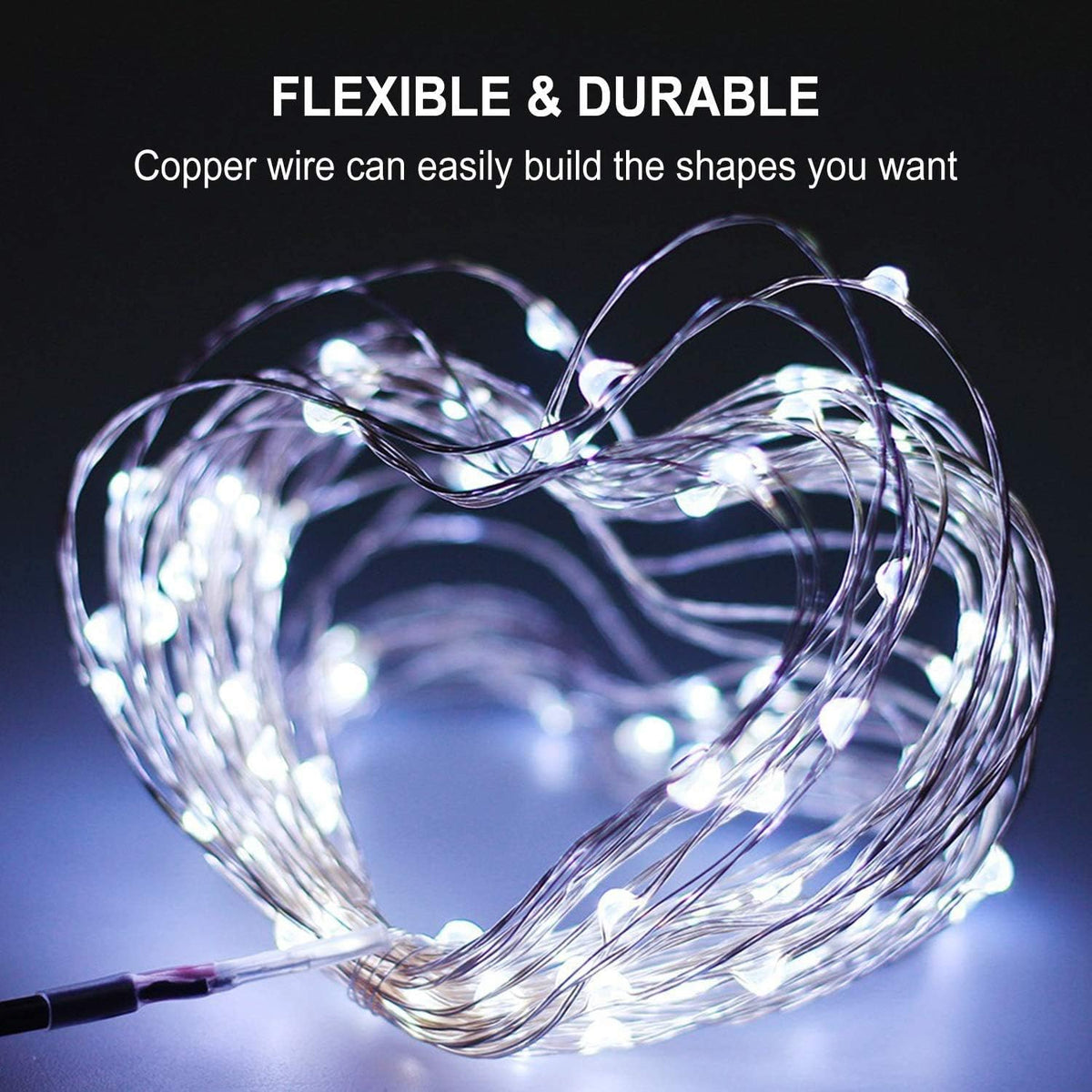 LED Fairy String Lights Battery Operated,2 Pack 33ft 100 LED Waterproof Cool White Twinkle Firefly String Lights with Remote& 8 Lighting Modes Indoor Outdoor Christmas Patio Party Decor
