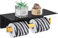 Angle Simple Bathroom Toilet Paper Holder with Phone Shelf, Black and Gold