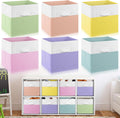 Yinder 6 Pcs Cube Storage Bin Macaron Color 10.5''x10.5''x11'' Storage Cube