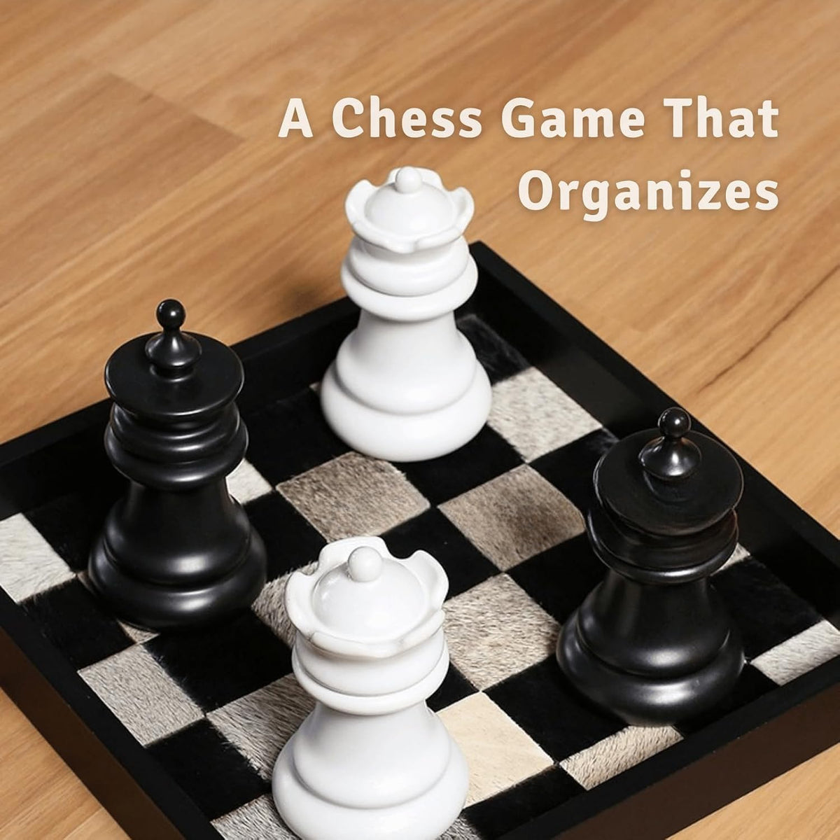 Ceramic Chess Qtip Holder Set, King & Queen Storage Jars