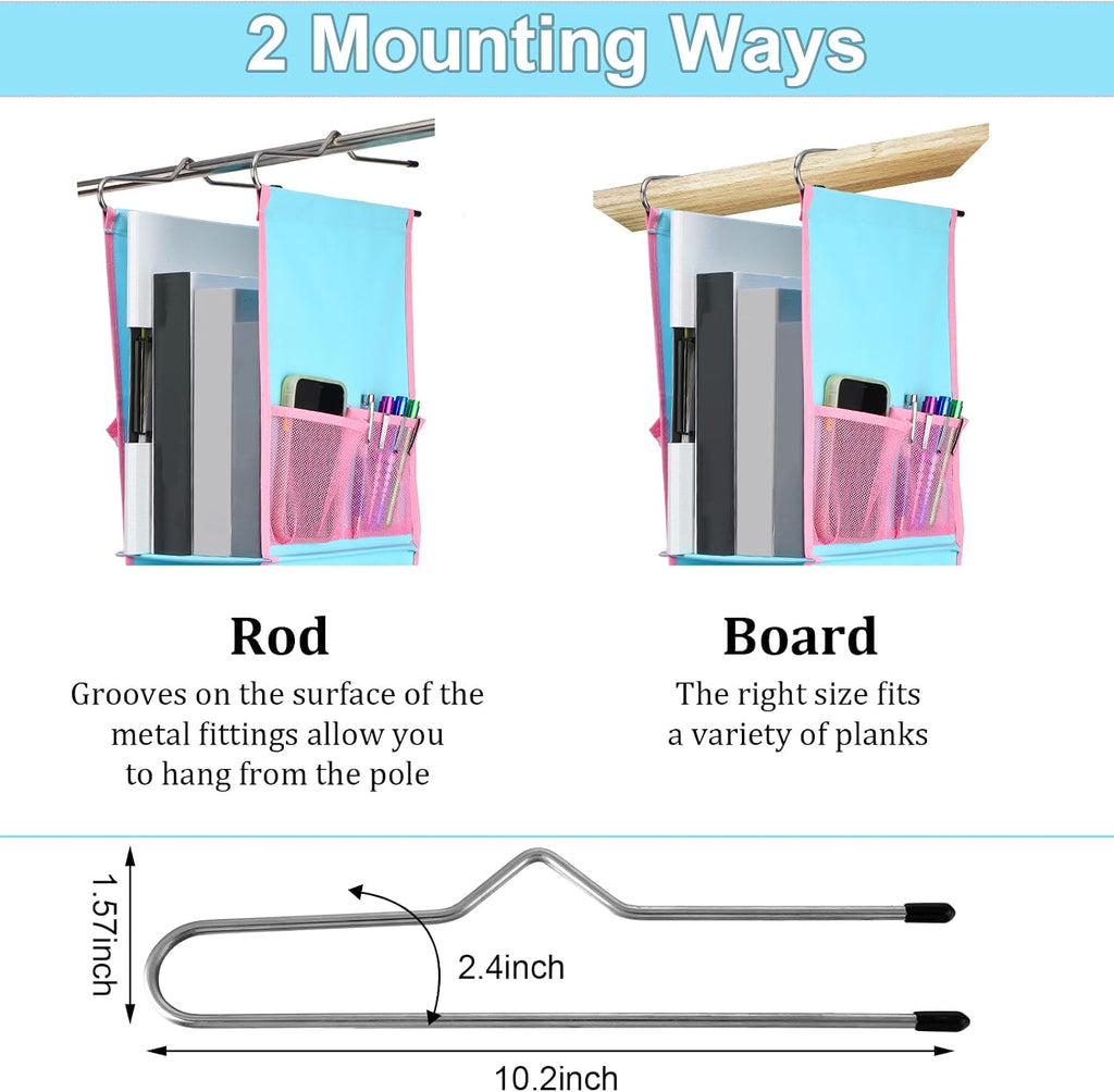 1 PC Hanging Locker Organizer 2 Layer Shelves, Pink, Blue