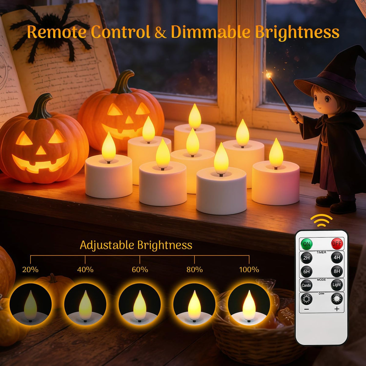 Lacasa Rechargeable LED Tea Lights, 12 Pack Flameless Candles with Remote