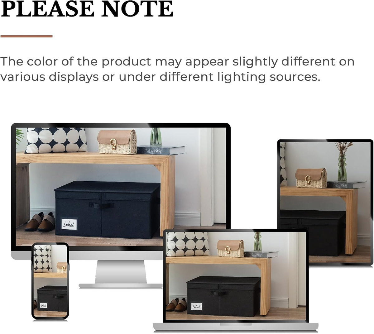 GRANNY SAYS Extra Large Storage Bins with Lids, Closet Bins, Black