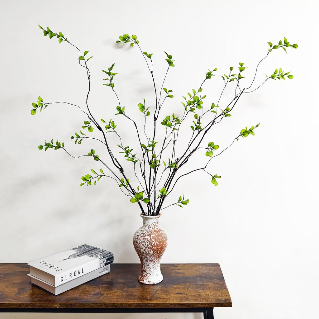 4 Pcs Artificial Ficus Branches Faux Eucalyptus Stems Fake Plants Indoor
