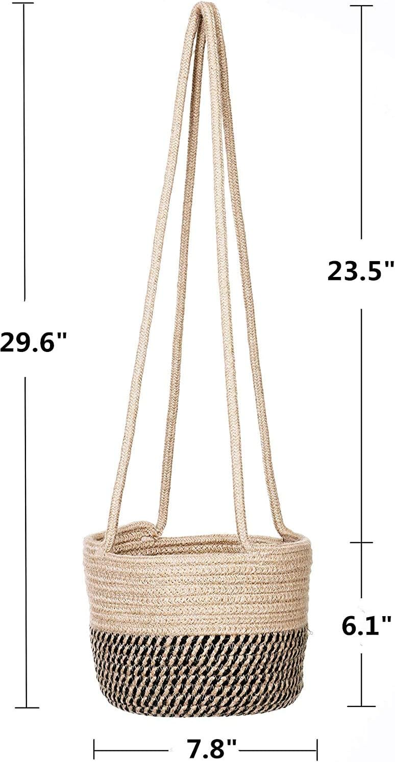 Hanging Planter Basket, Rope Woven Plant Holder hangers, Up to 7” Pot