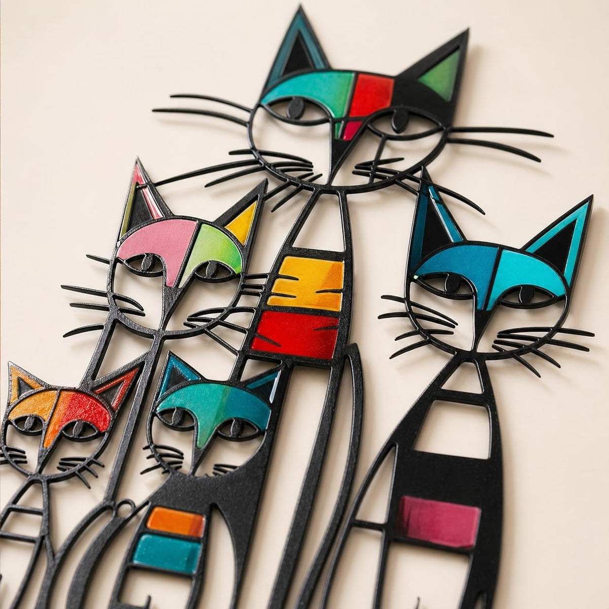Cat Wall Art Decor Metal Iron Wall Sculptures Decor Gifts for Cat Lovers