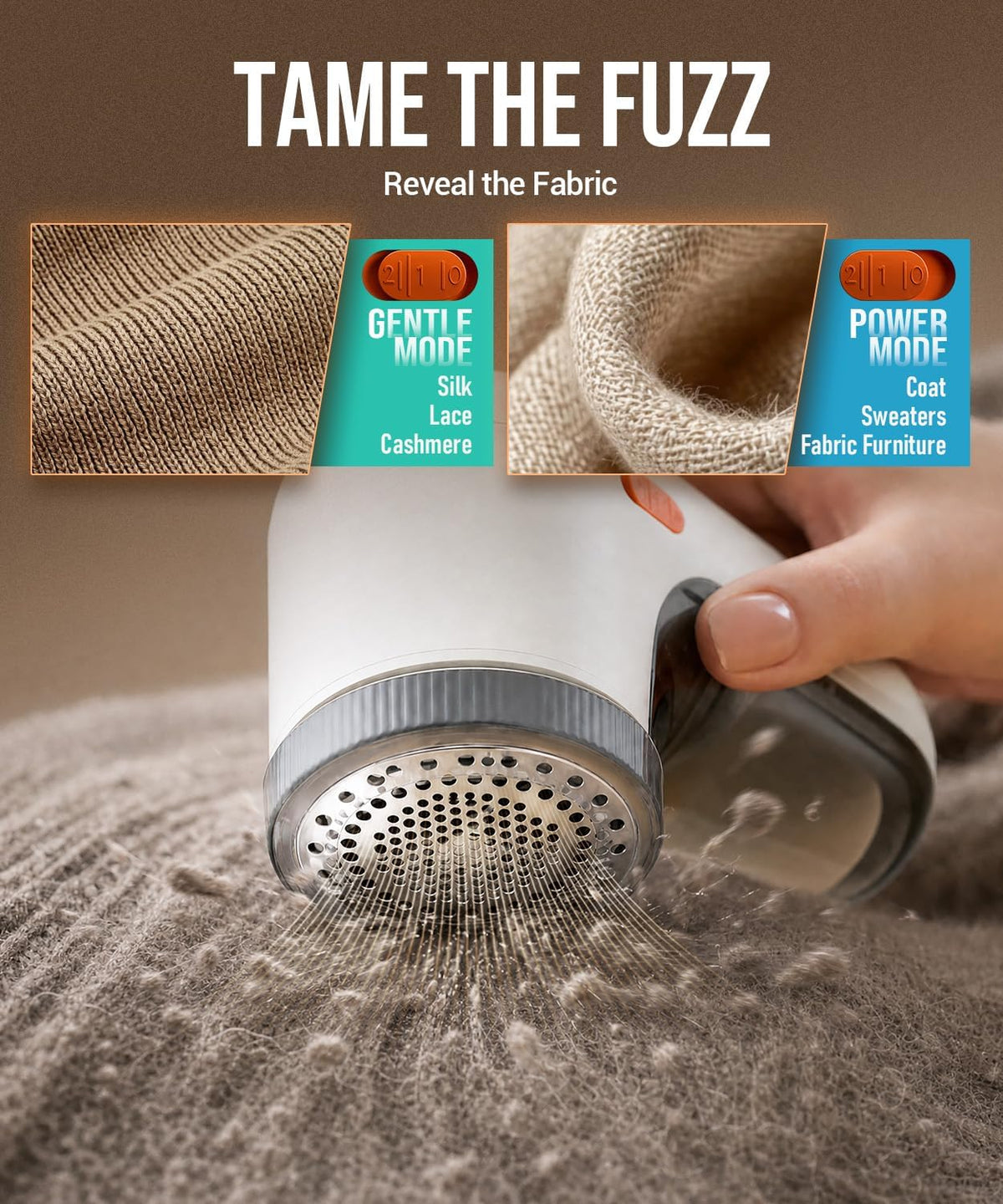 POPCHOSE Fabric Shaver, Rechargeable 6-Blade Lint Remover with LED Display