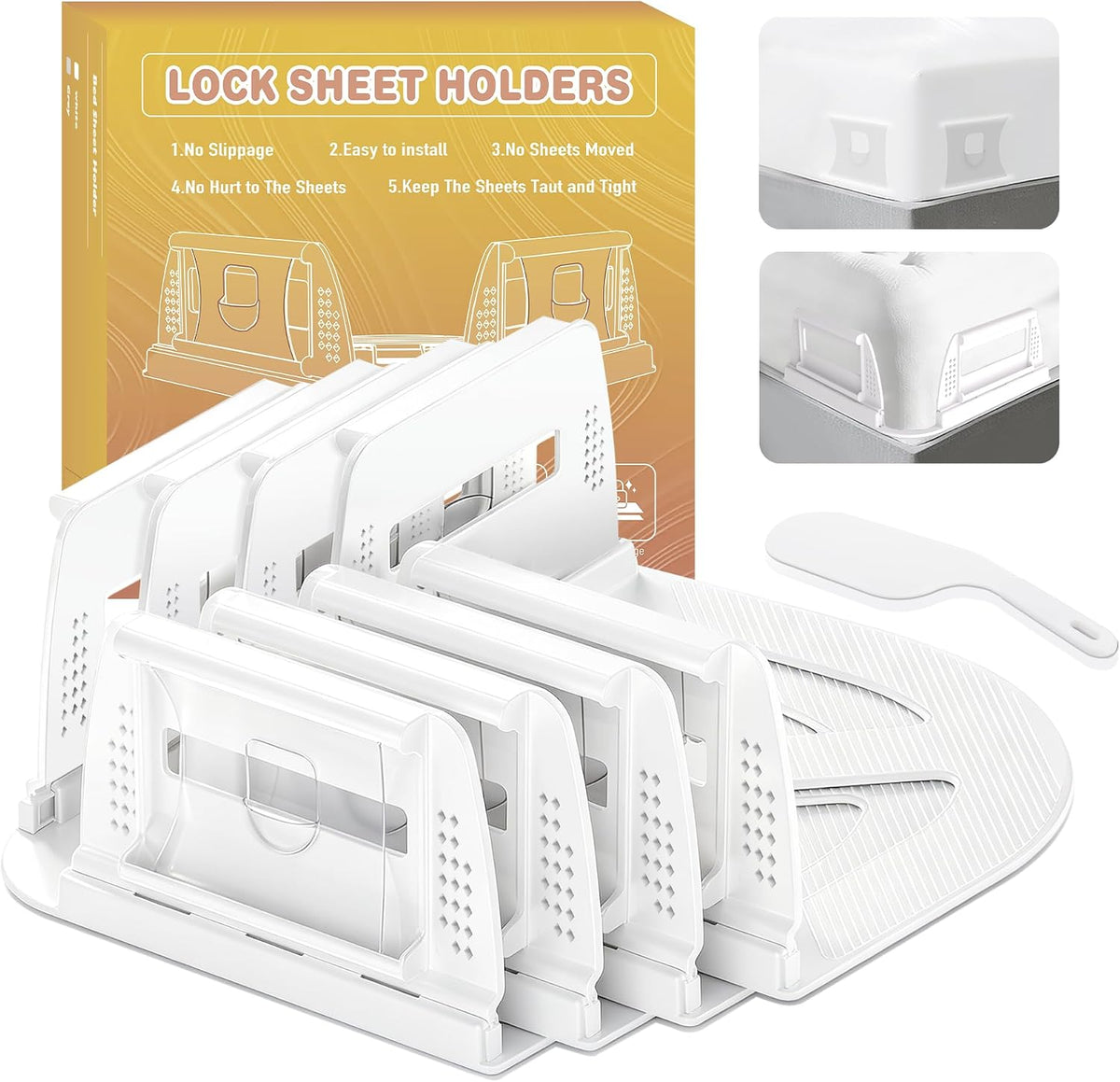 Fitted Sheet Holders for Corners Upgrade Bed Sheet Grippers