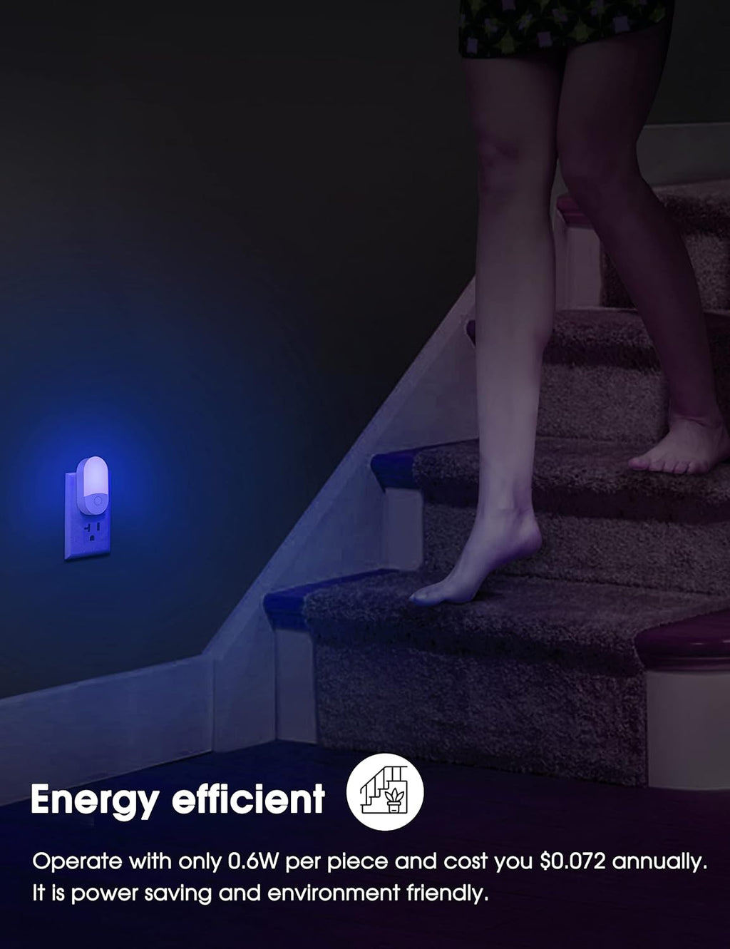L LOHAS LED Blue Night Light, Night Lights Plug into Wall[2 Pack], 0.6W LED