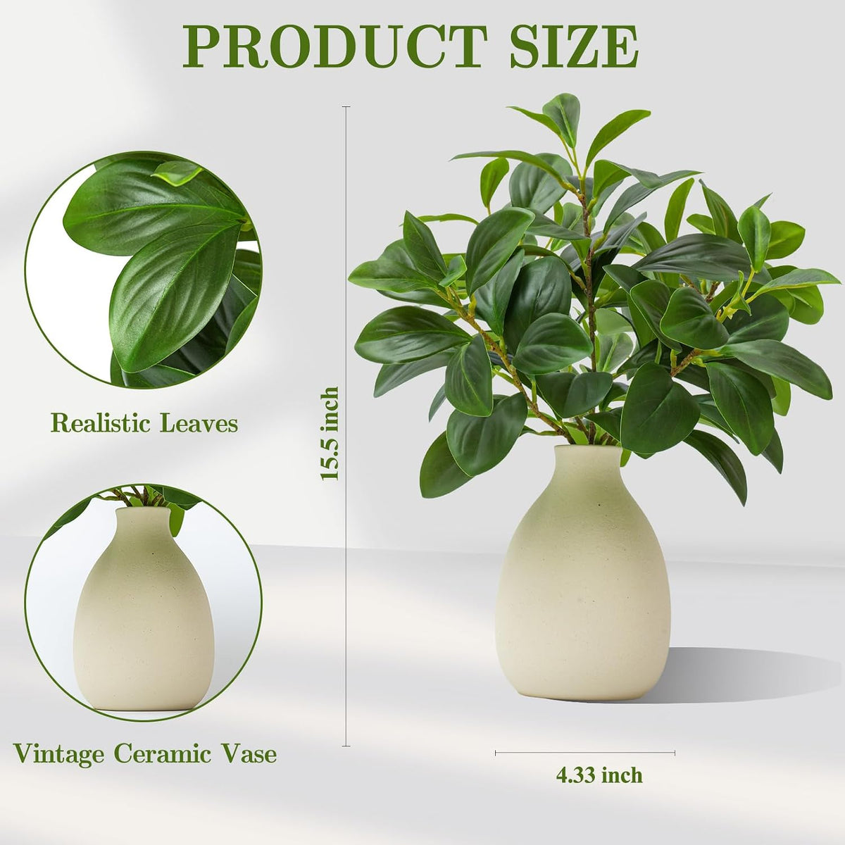 Artificial Eucalyptus Stems Potted Plant Faux Plants Indoor Fake Plant