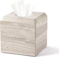 Tissue Box Cover Italy Natural Marble Heavy Duty Square Facial Toilet Paper Holder for Bathroom Living Room Bedroom Dresser Kitchen Minimalistic Office Home Decor Grey (WH078)