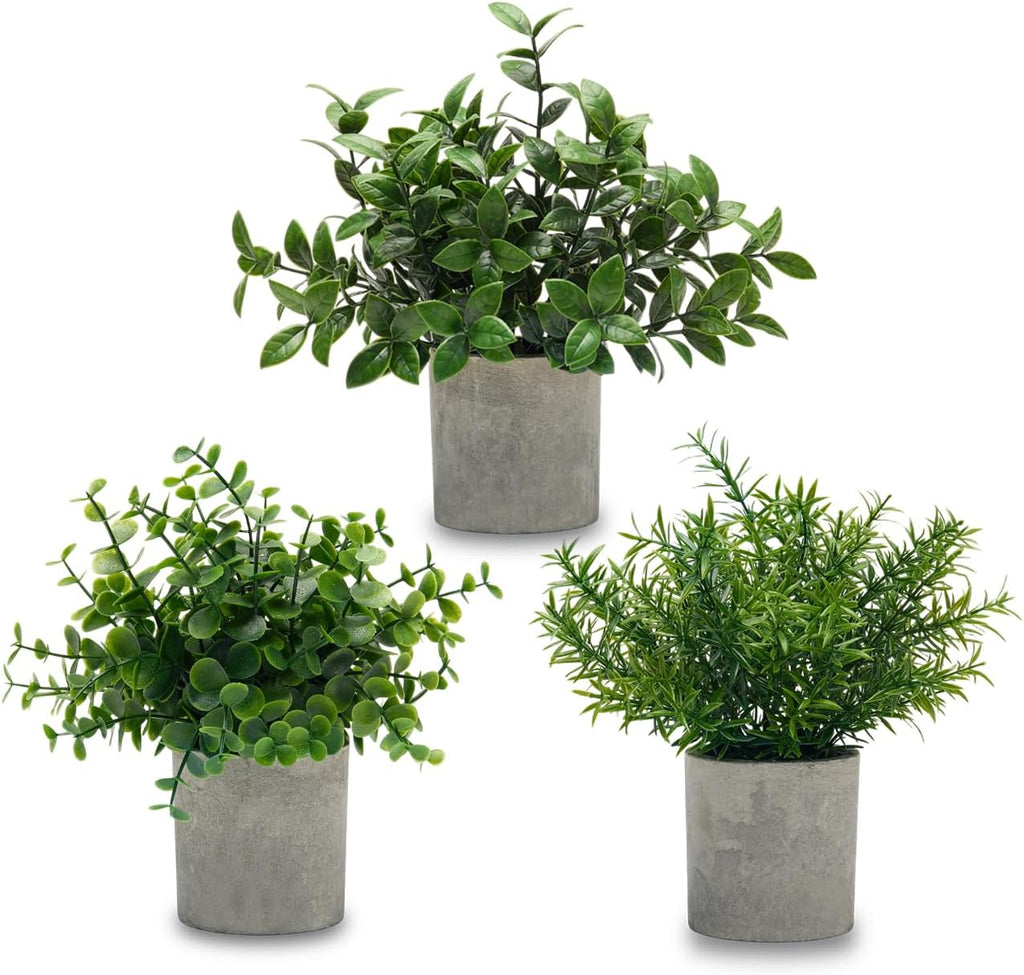 3 Pack Small Potted Fake Plants for Desk Shelf Bedroom Decor