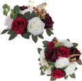 BLOSMON Artificial Rose Flowers Ball Wedding Centerpieces, 2 Pcs, Burgundy