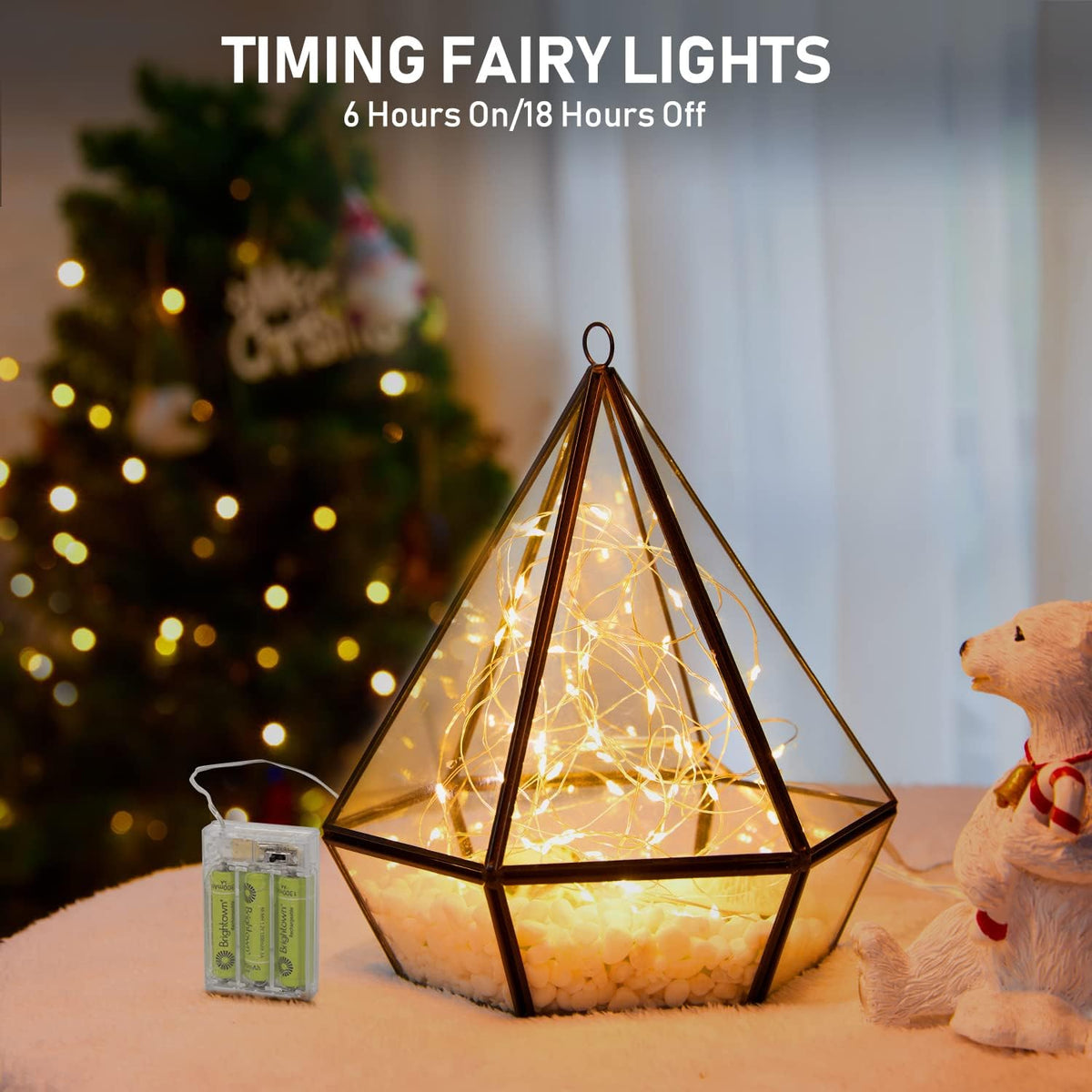 Fairy Lights Battery Operated, 8 Pack 7 FT 20 LED String Lights, Warm White