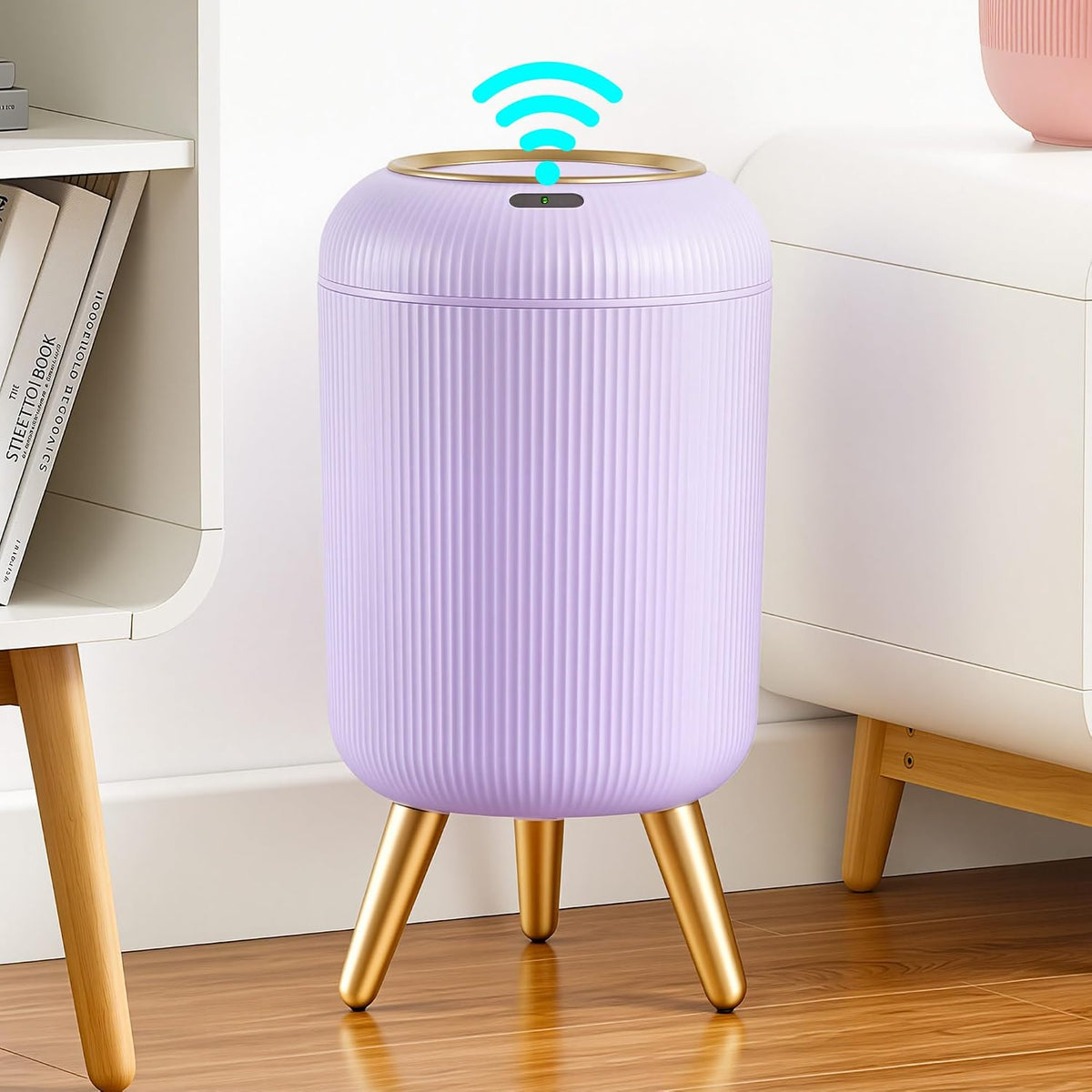 Bathroom Trash Can Automatic Touchless,3 Gallon Purple Gabage can