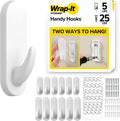 Wrap-It Storage Handy Hooks - The Fin Assorted 12 Pack (White)