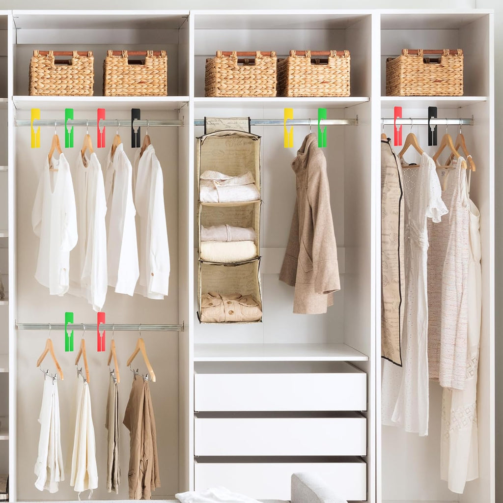 uxcell 10Pcs Clothes Dividers Rectangle Closet Rack Dividers White
