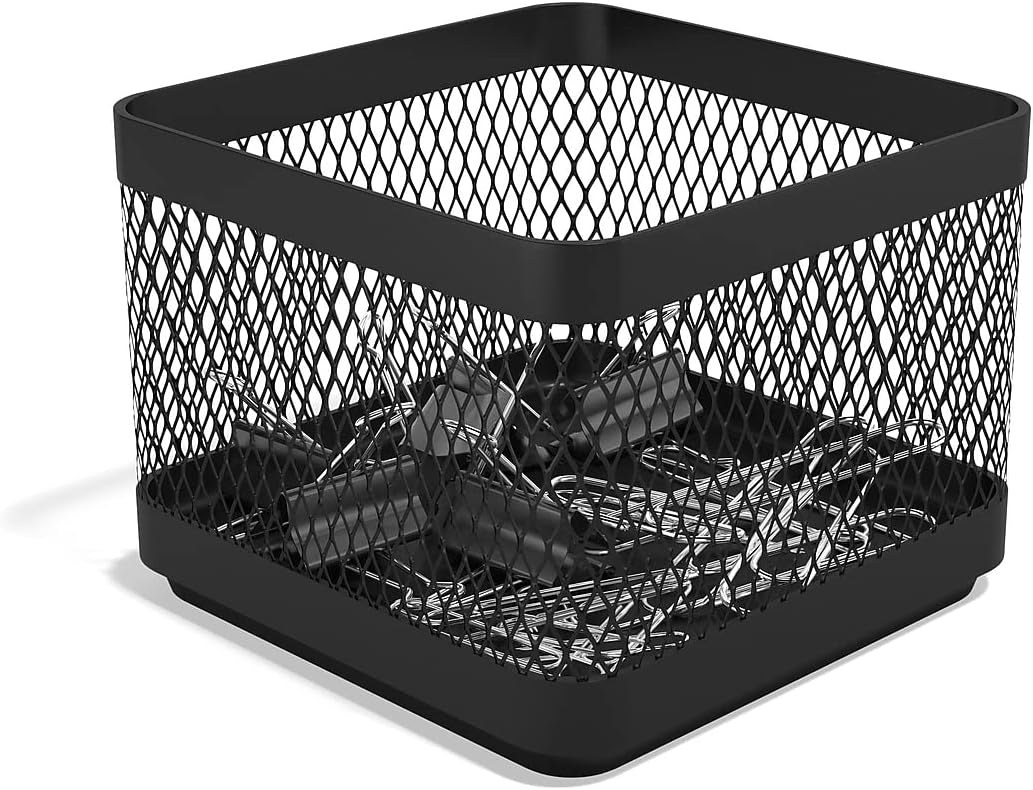 TRU RED Small Stackable Wire Mesh Accessory Holder, Matte Black, 3-Pk