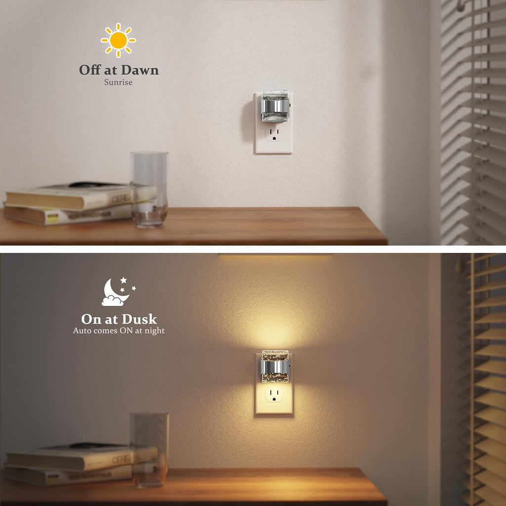 JandCase Night Light Sliver, Bubble Night Lights Plug into Wall Auto, Warm